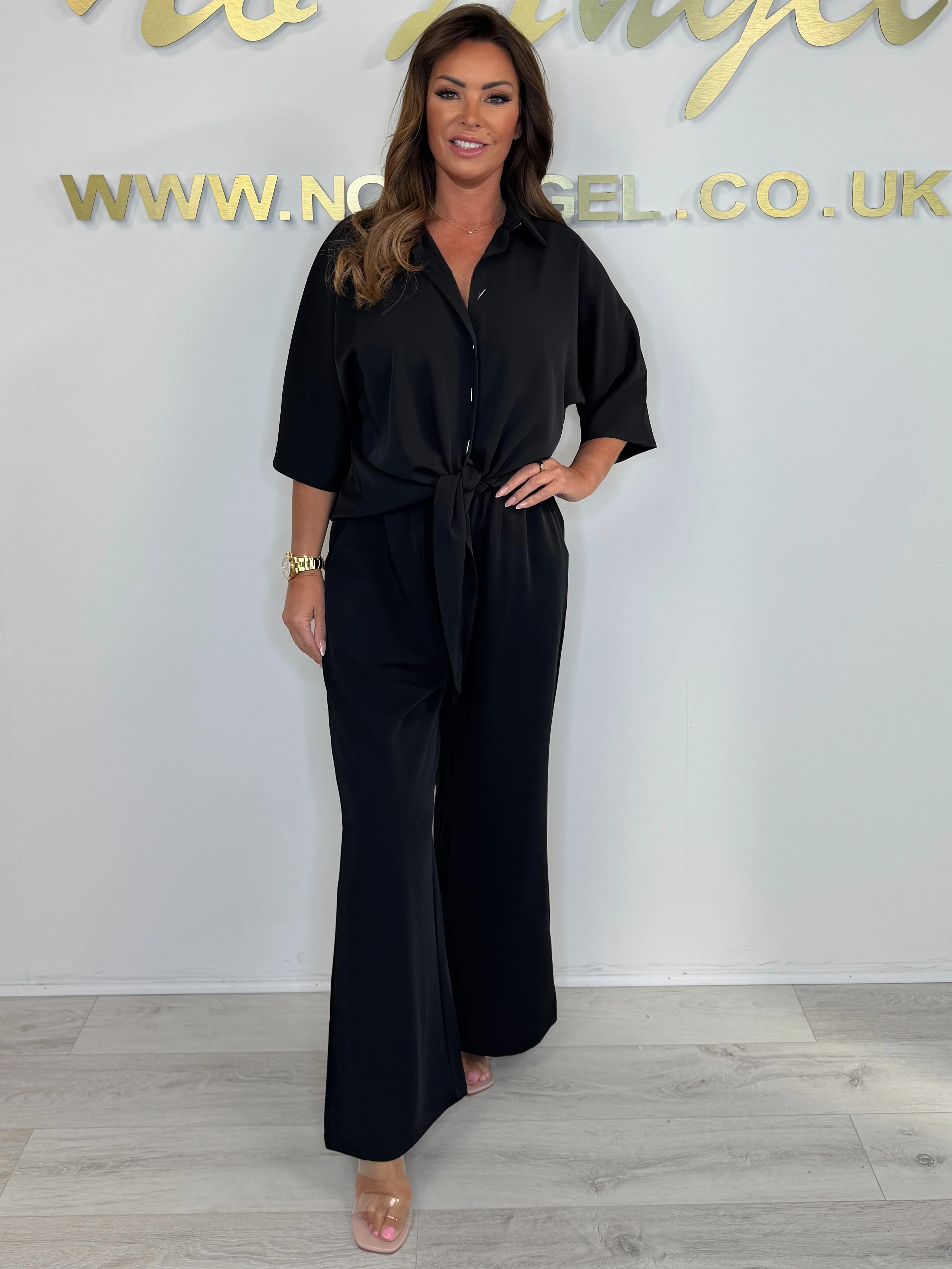 Tie Up Shirt Silver Ring Back Detail Co-ord (5 Colours) - Image 10