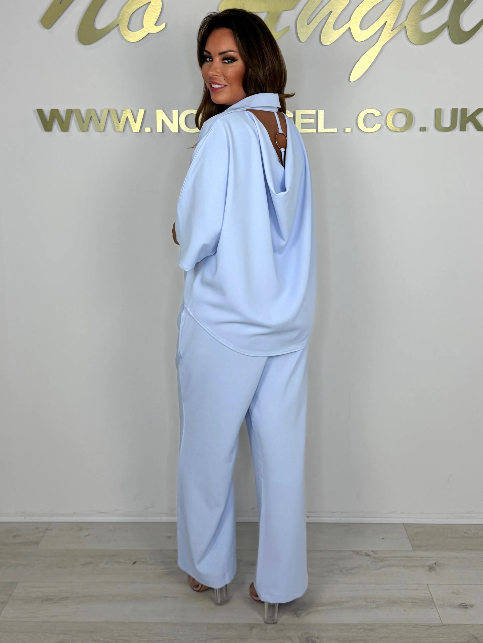 Tie Up Shirt Silver Ring Back Detail Co-ord (5 Colours) - Image 6