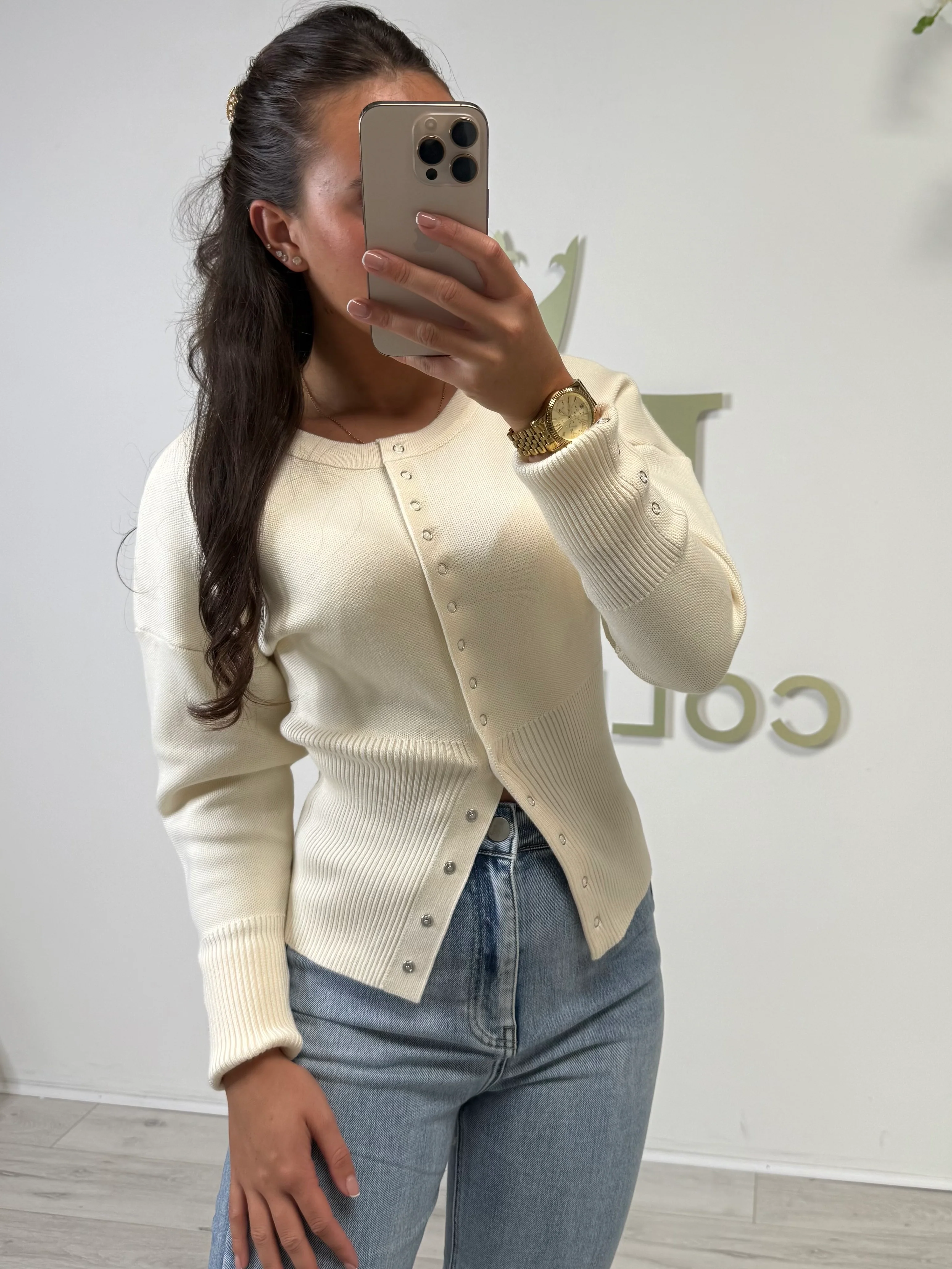 Soft Knit Button Up Ribbed Bottom Cardigan (5 Colours) - Image 10