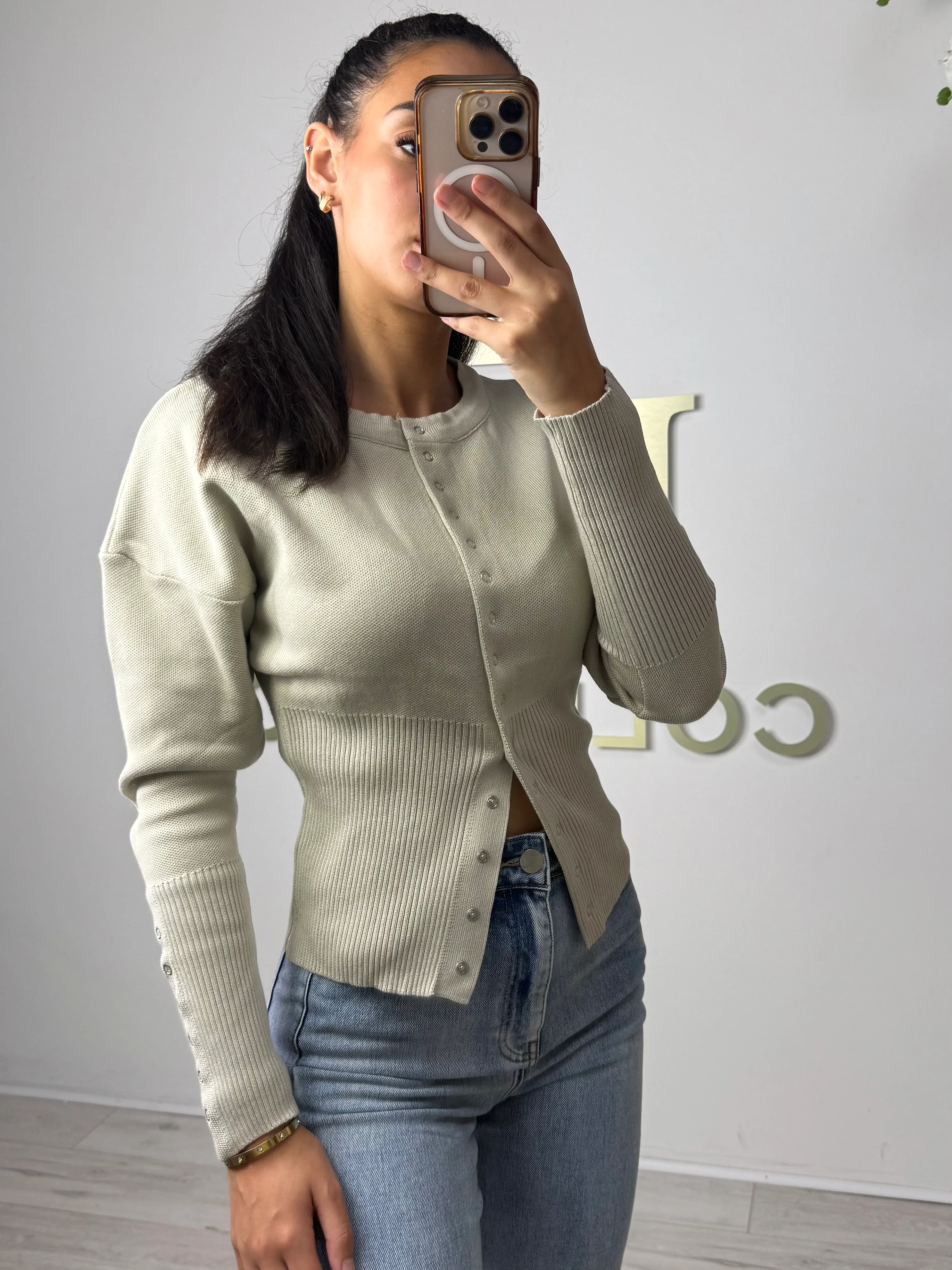 Soft Knit Button Up Ribbed Bottom Cardigan (5 Colours) - Image 11