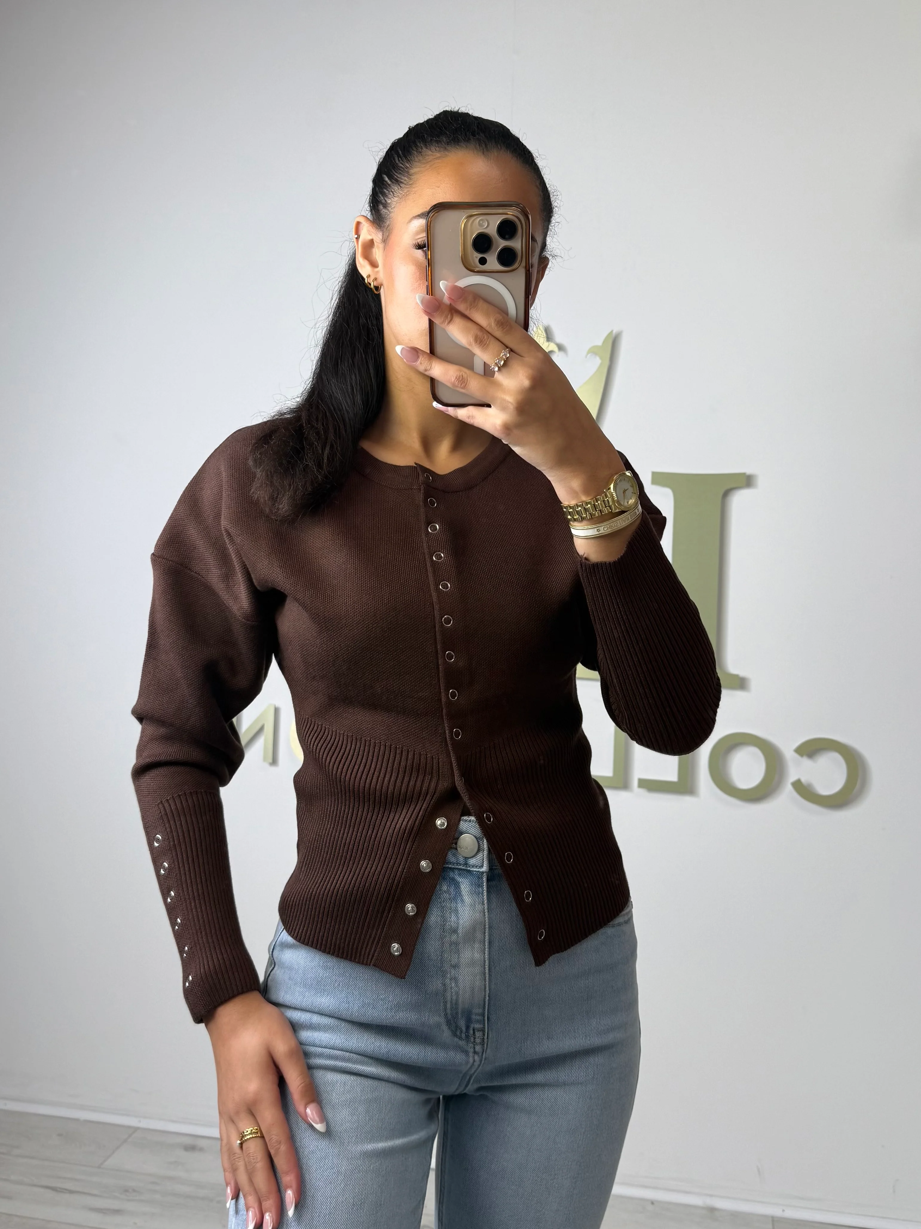 Soft Knit Button Up Ribbed Bottom Cardigan (5 Colours) - Image 13