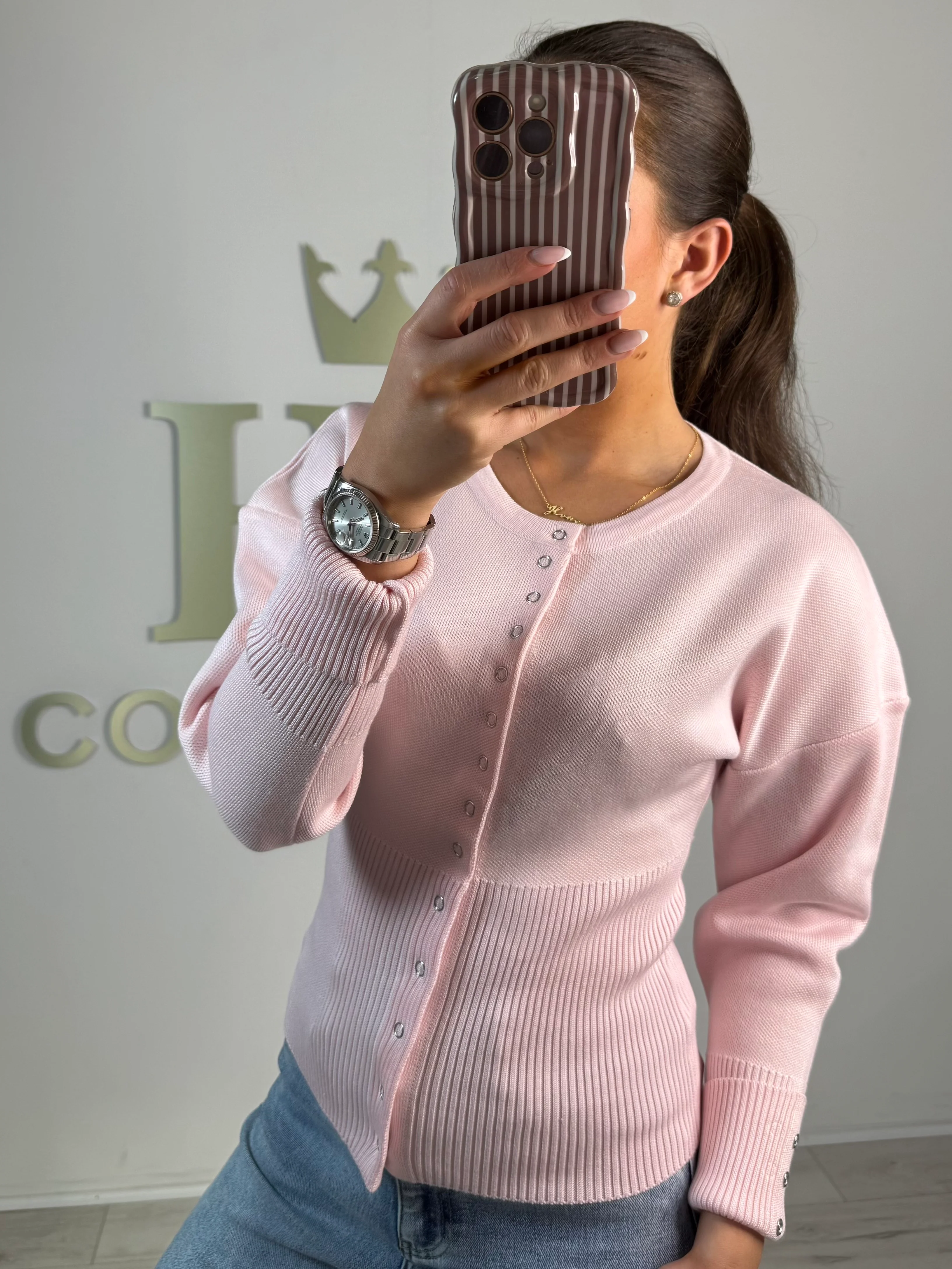 Soft Knit Button Up Ribbed Bottom Cardigan (5 Colours) - Image 16