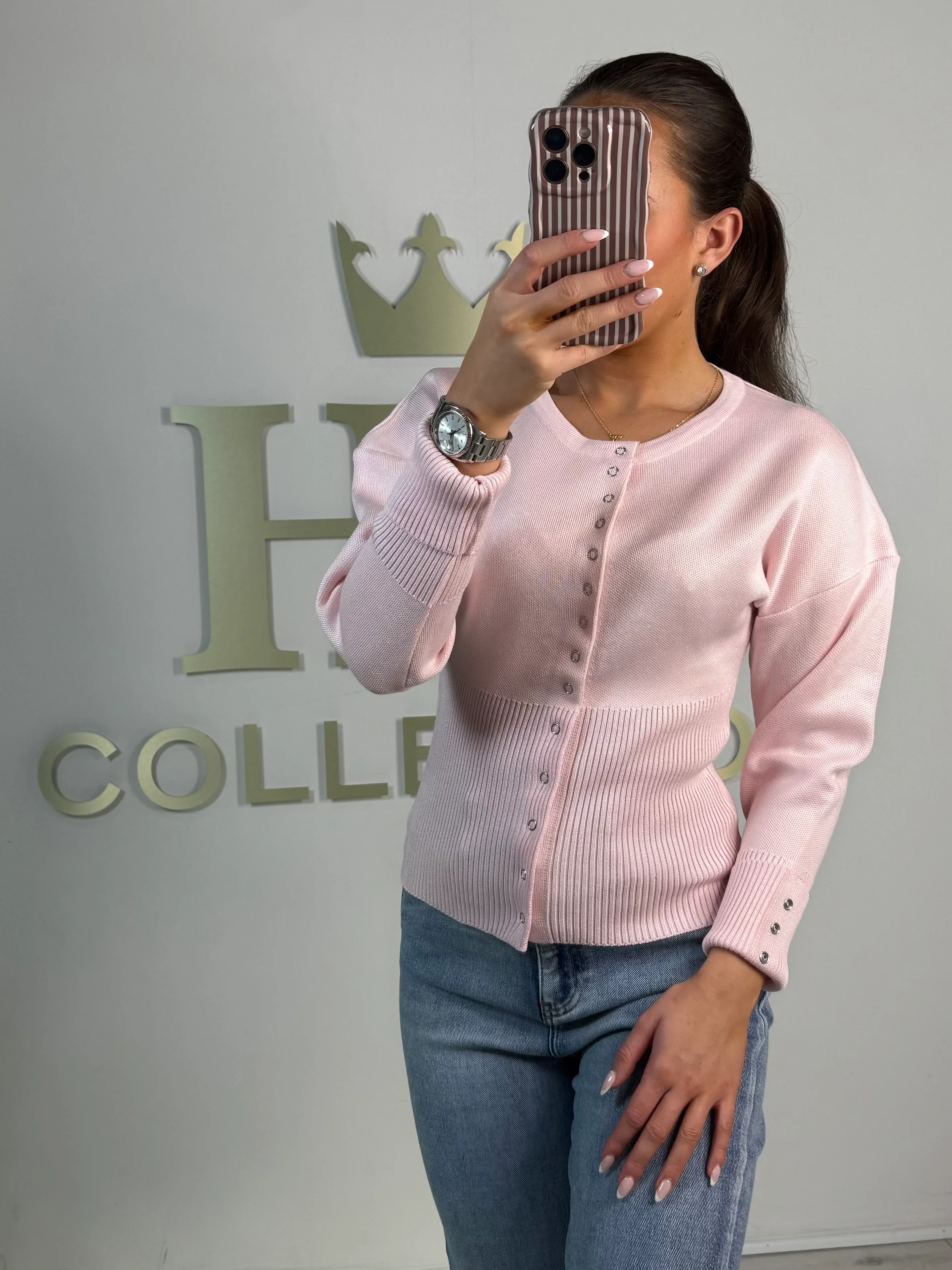 Soft Knit Button Up Ribbed Bottom Cardigan (5 Colours) - Image 3