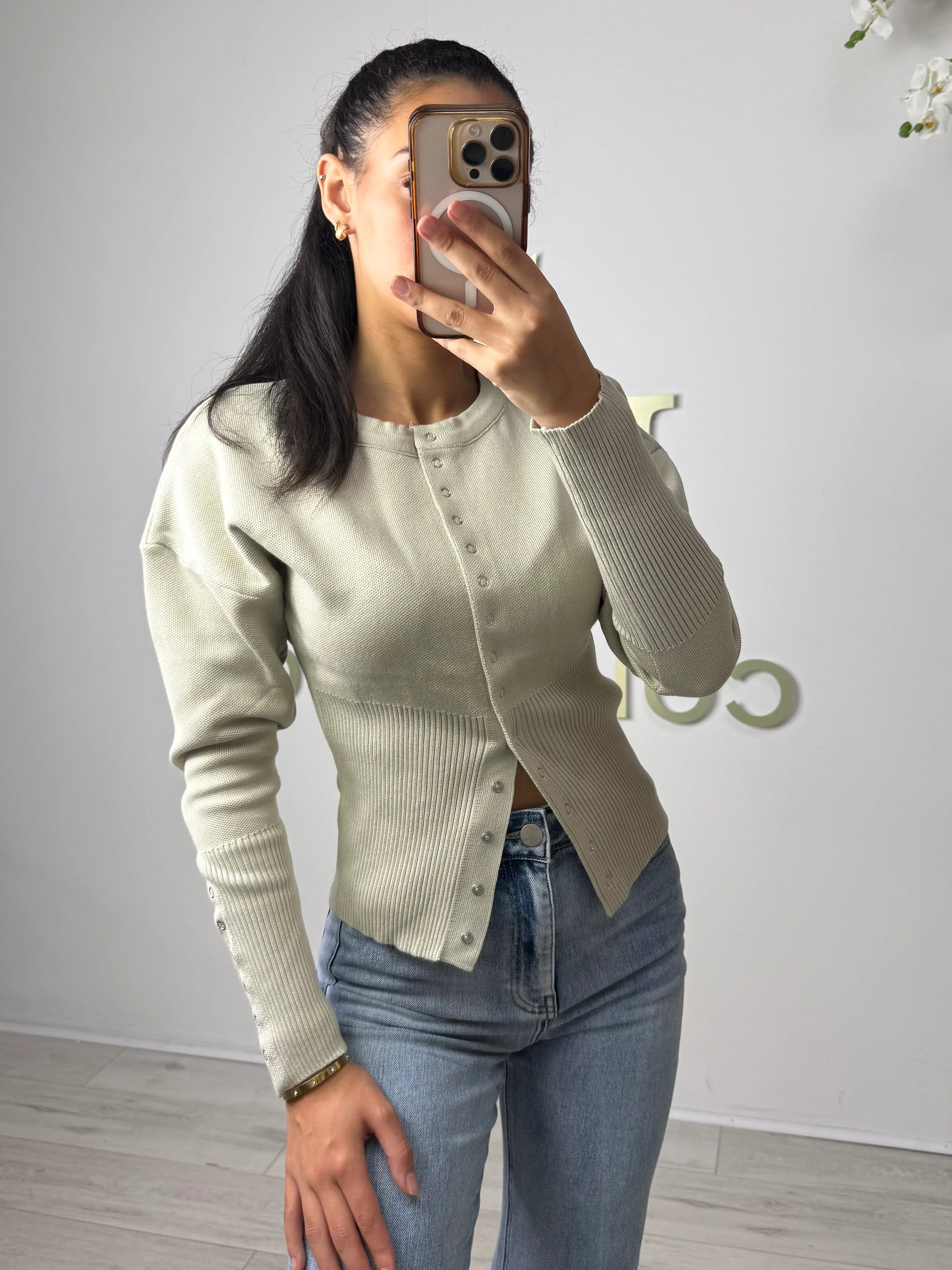 Soft Knit Button Up Ribbed Bottom Cardigan (5 Colours) - Image 5