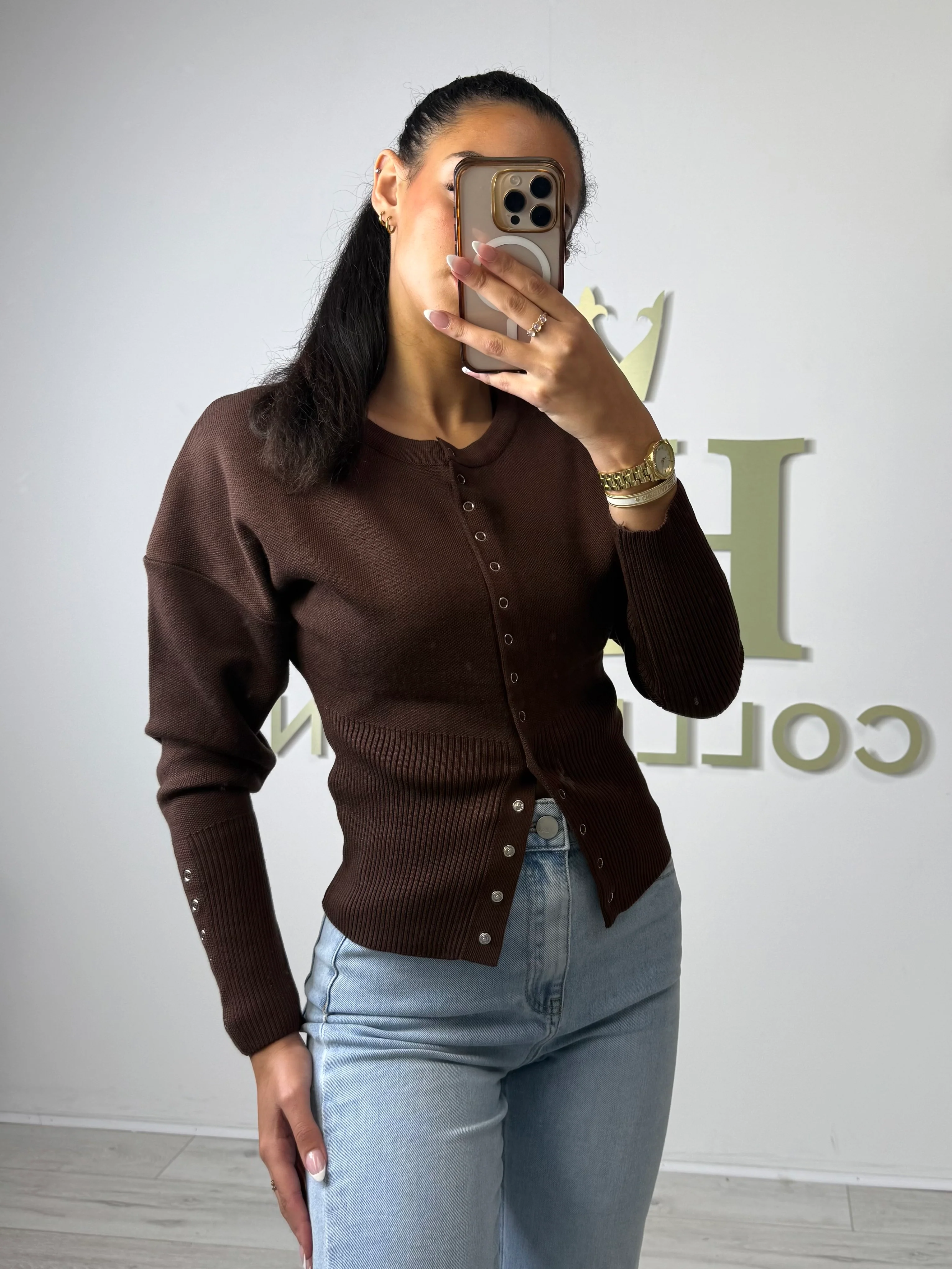 Soft Knit Button Up Ribbed Bottom Cardigan (5 Colours) - Image 8