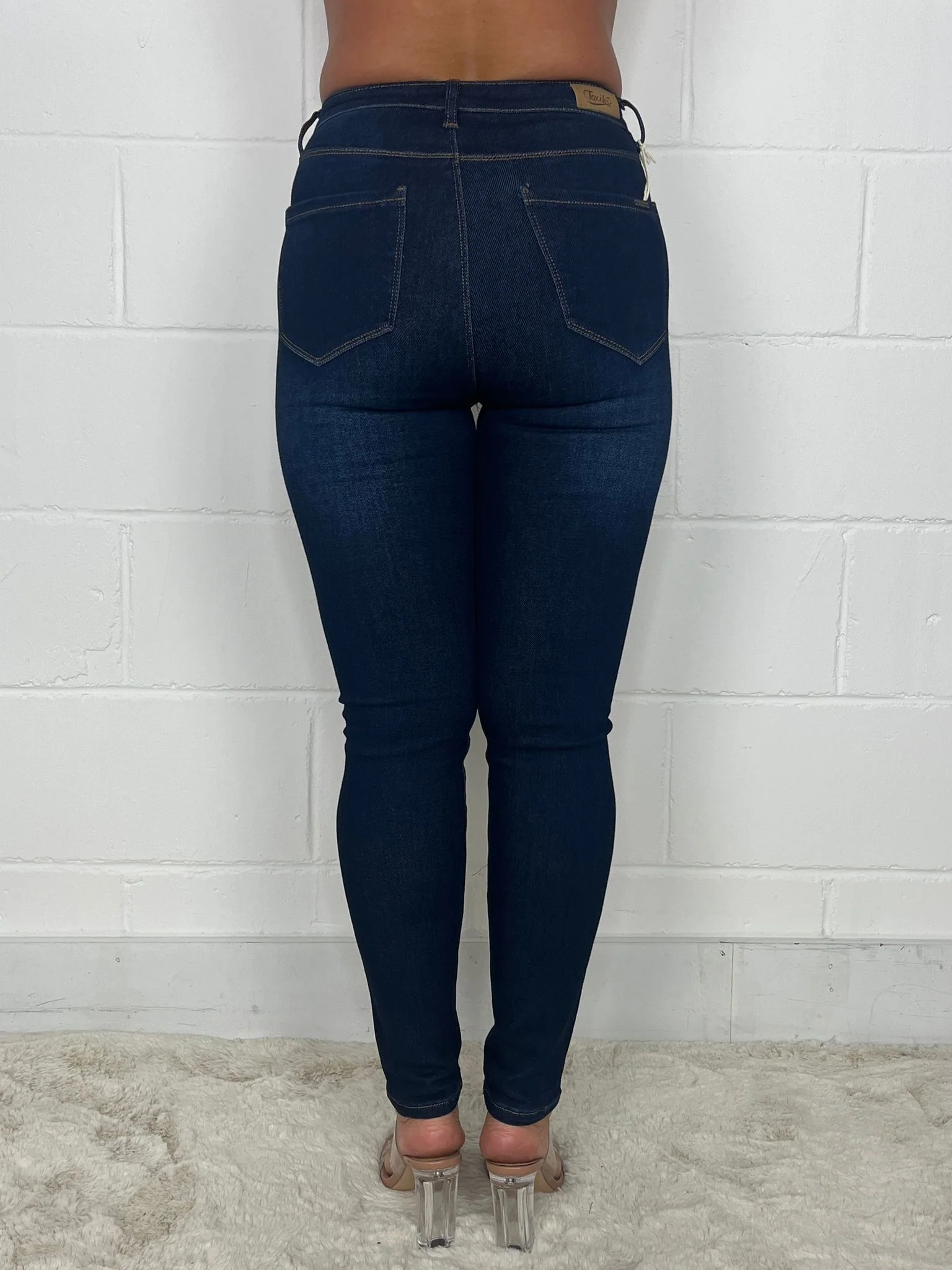 Dark Denim High Waisted Skinny Jeans - Image 3