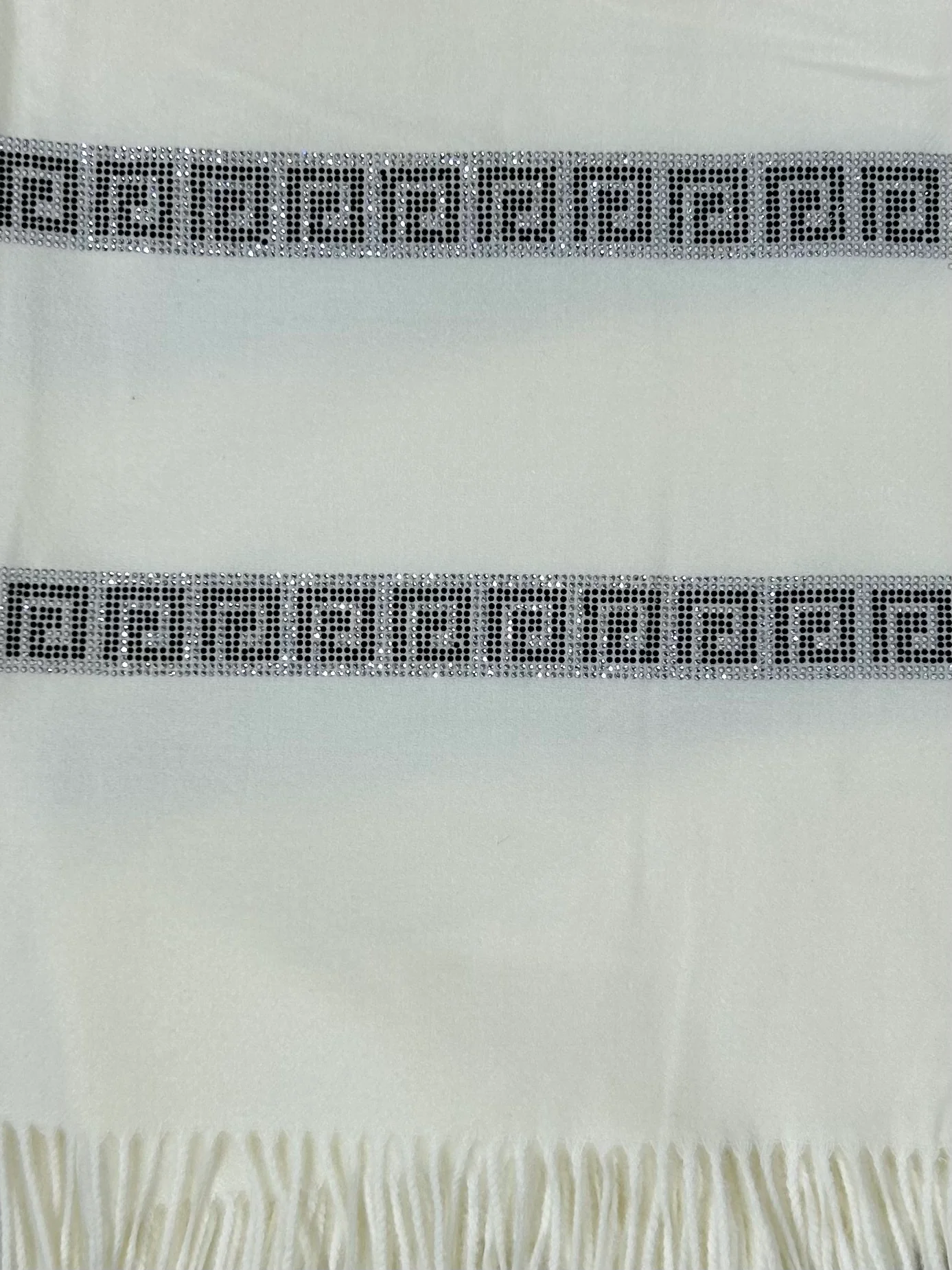 Designer Inspired Diamante Design Tassel Edge Scarf (3 Colours) - Image 5