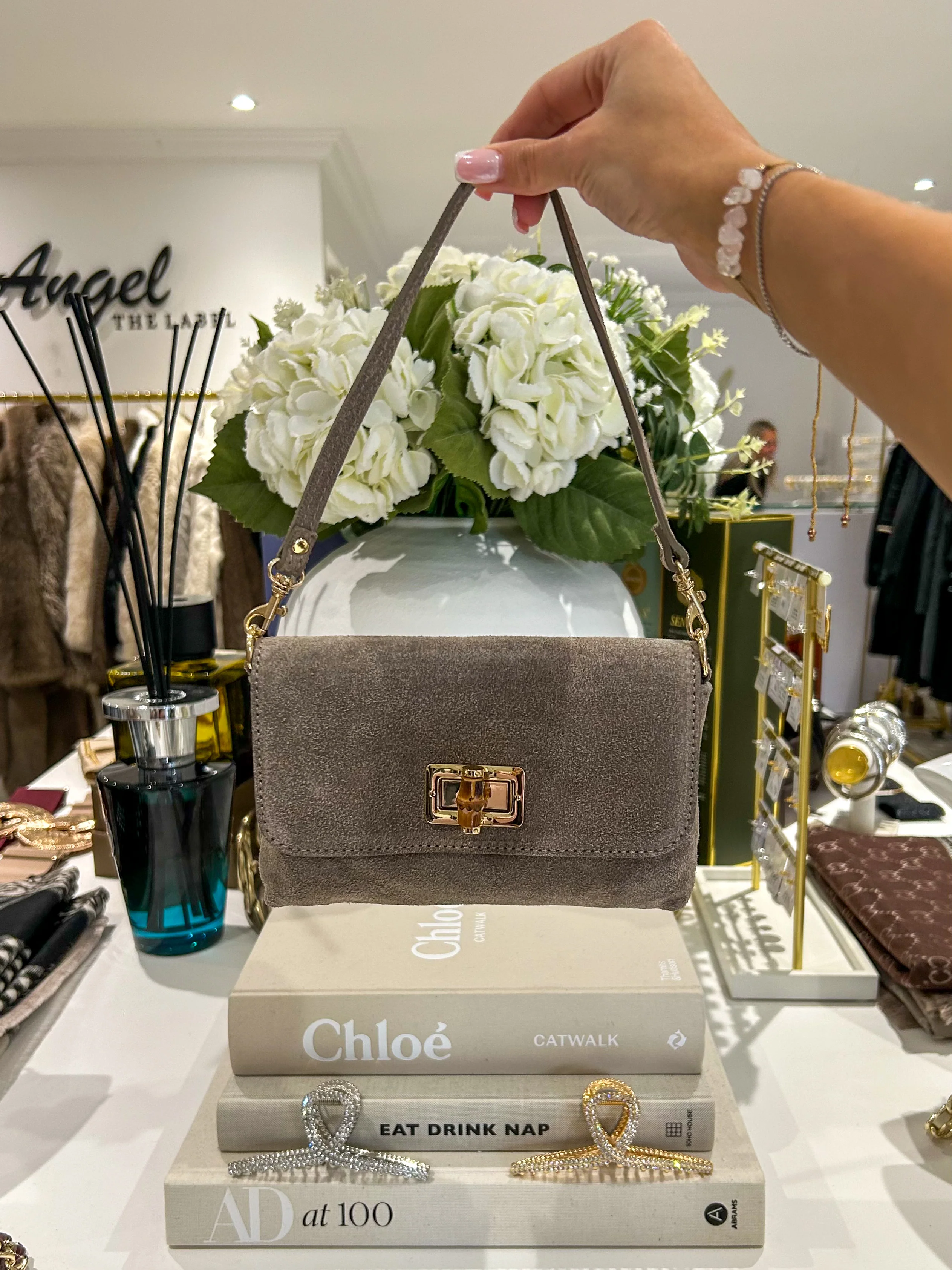 Genuine Leather Gold Hardware Wooden Buckle Mini Bag (10 Colours) - Image 10