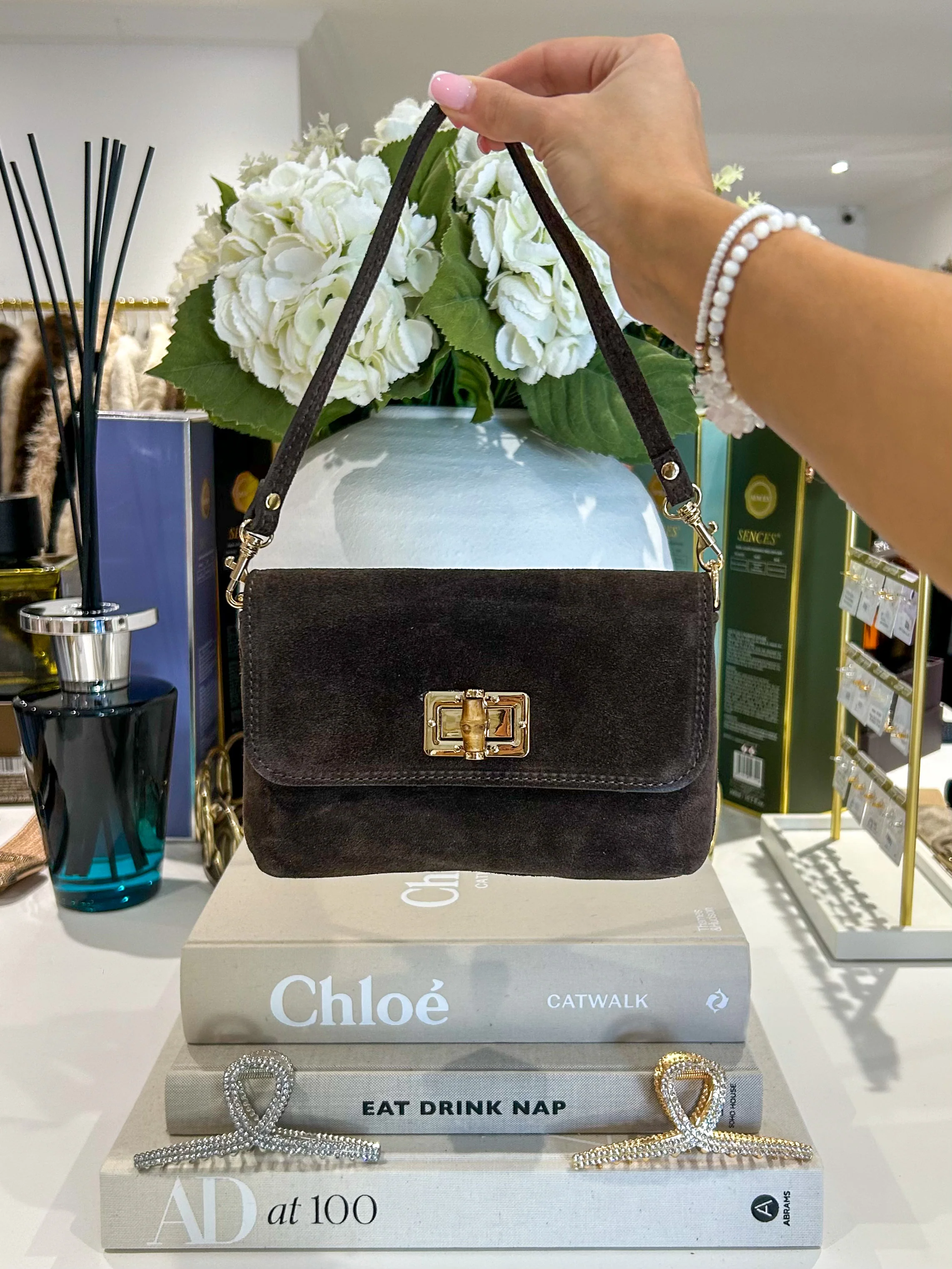 Genuine Leather Gold Hardware Wooden Buckle Mini Bag (10 Colours) - Image 4