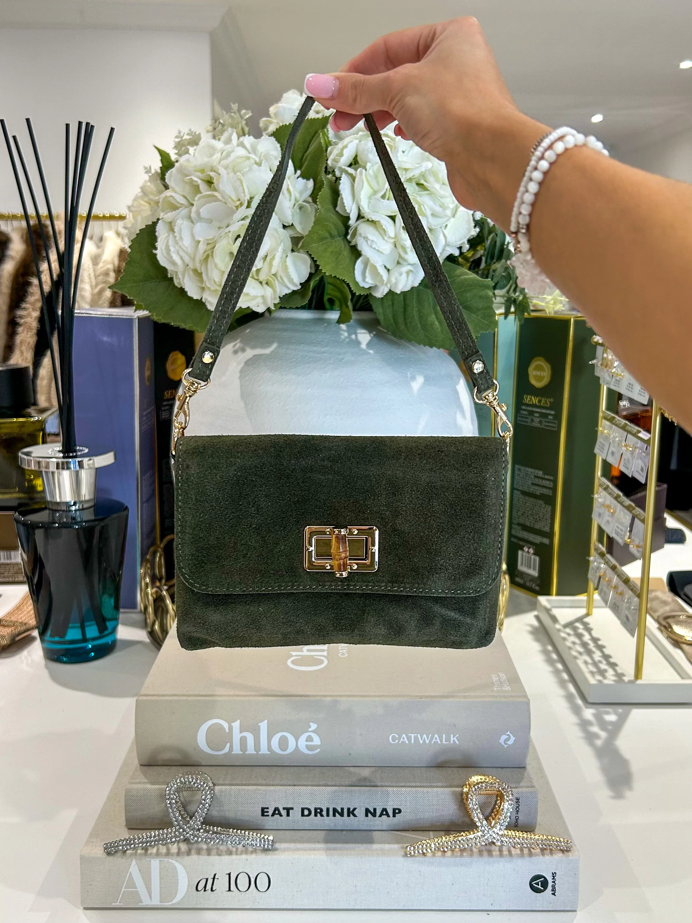 Genuine Leather Gold Hardware Wooden Buckle Mini Bag (10 Colours) - Image 5