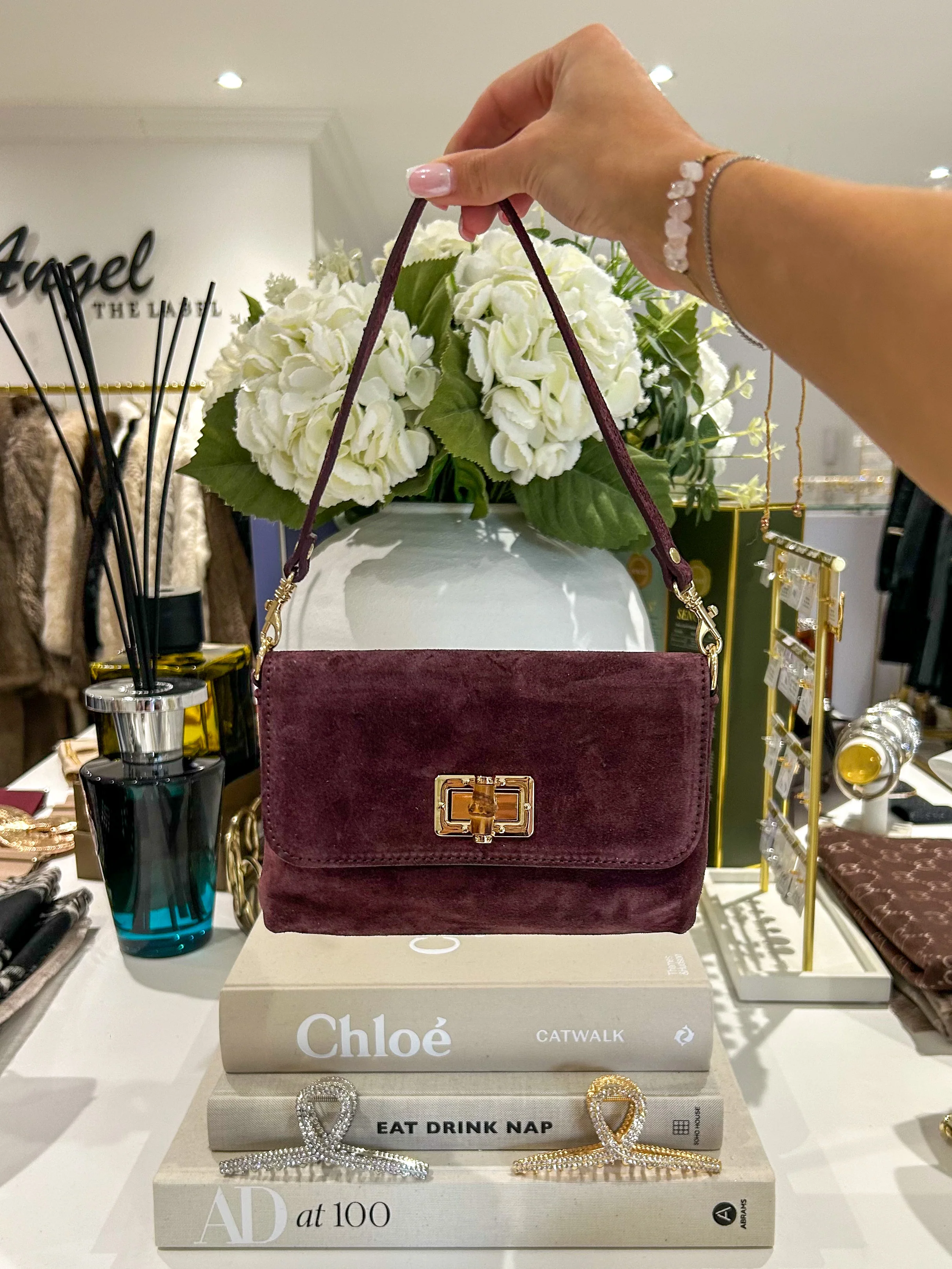 Genuine Leather Gold Hardware Wooden Buckle Mini Bag (10 Colours) - Image 8