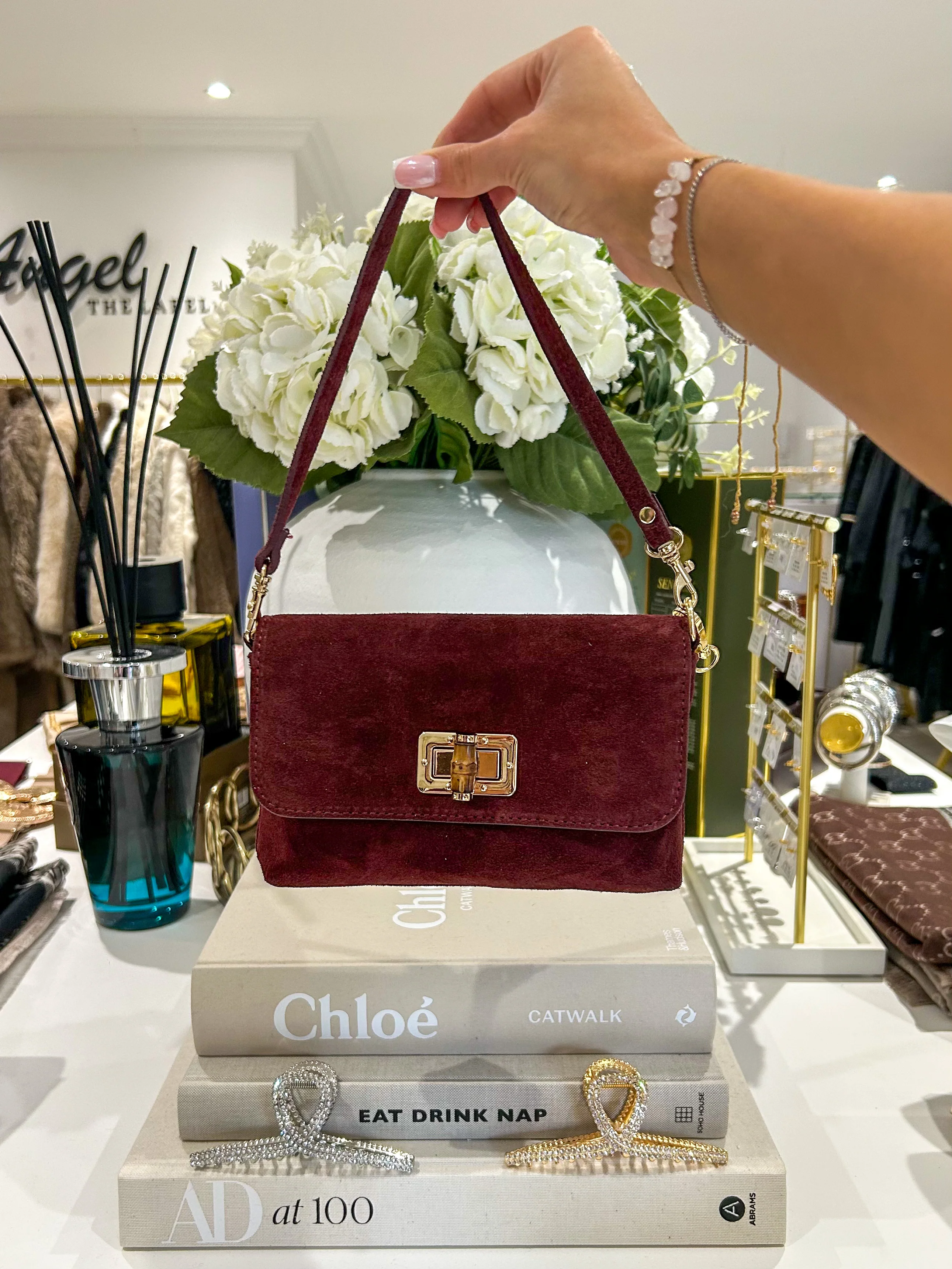 Genuine Leather Gold Hardware Wooden Buckle Mini Bag (10 Colours) - Image 9