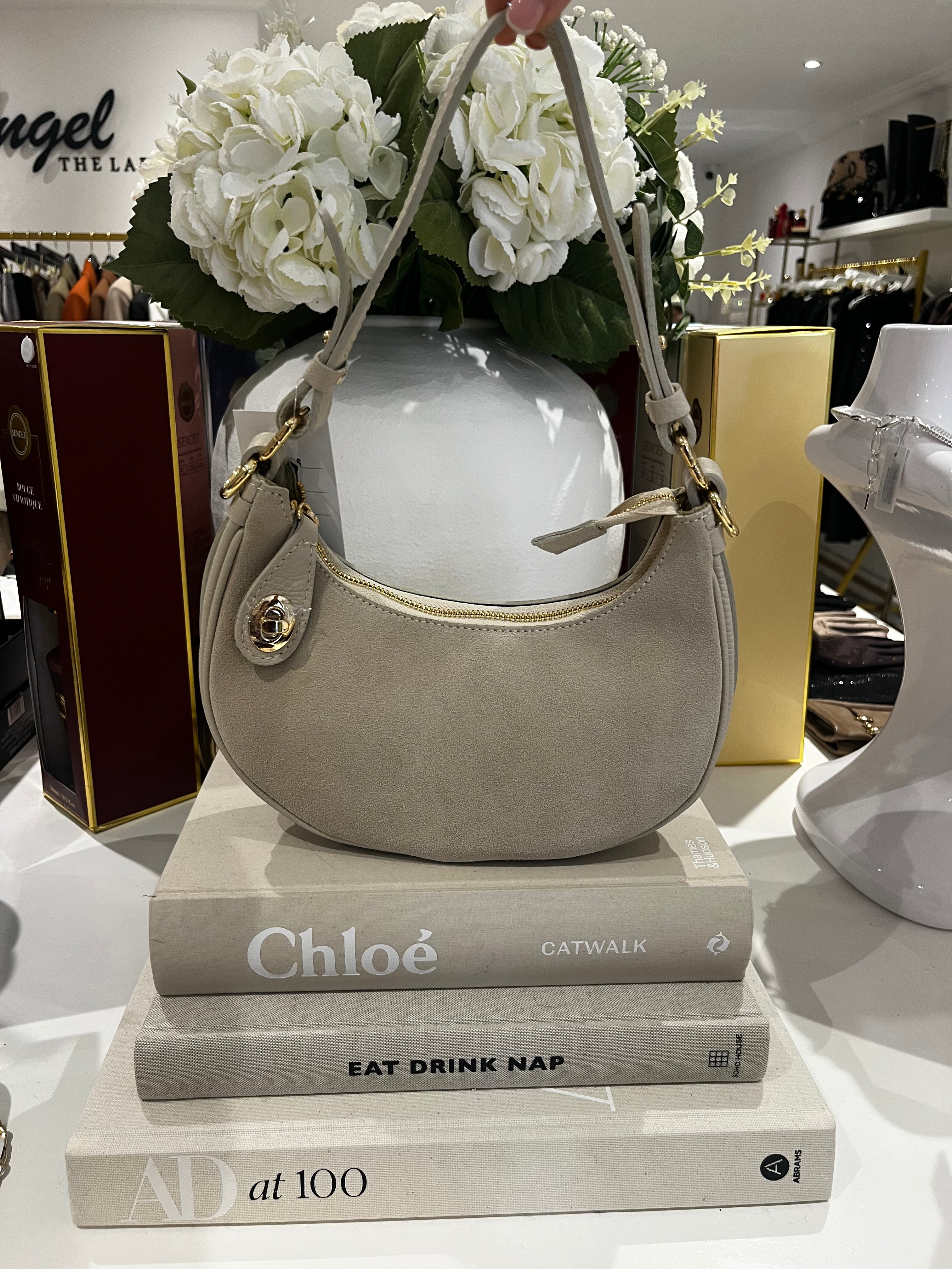 Genuine Leather Gold Detail Hardware Shoulder Bag (5 Colours) - Image 3