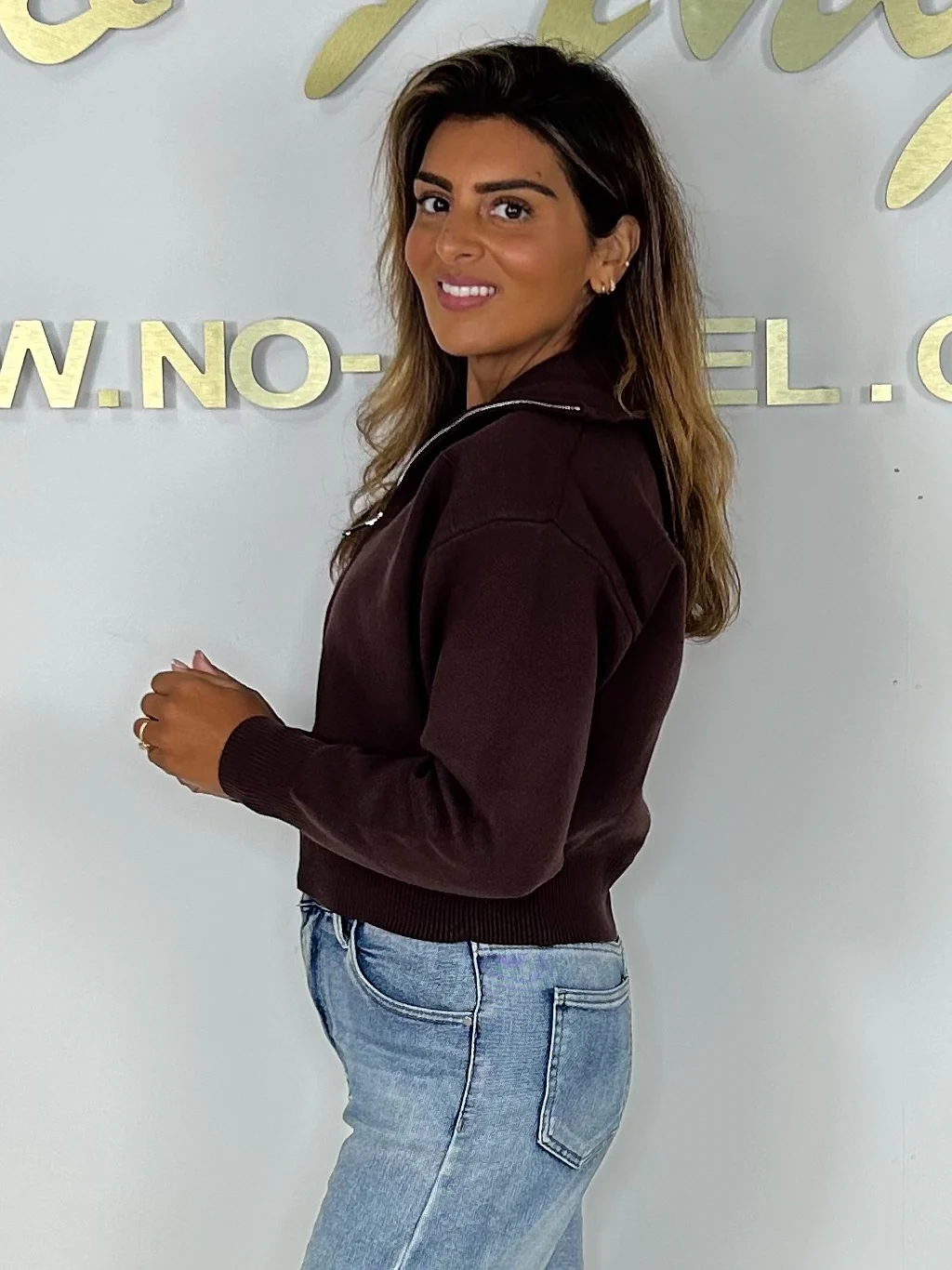 Knitted Funnel Neck Zip Up Jumper (4 Colours) - Image 6