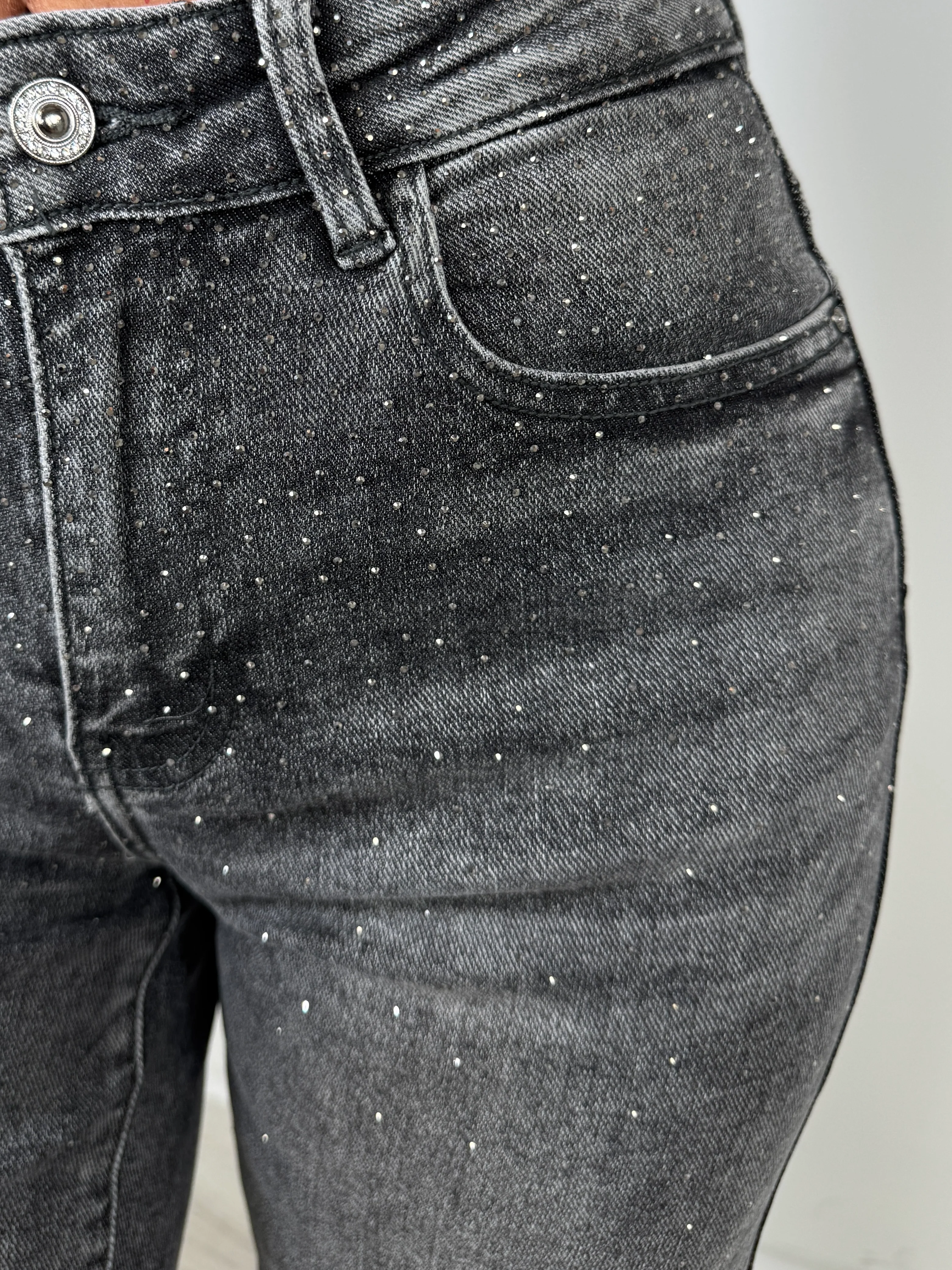 Scattered Studded Denim Straight Leg Jeans (2 Colours) - Image 5