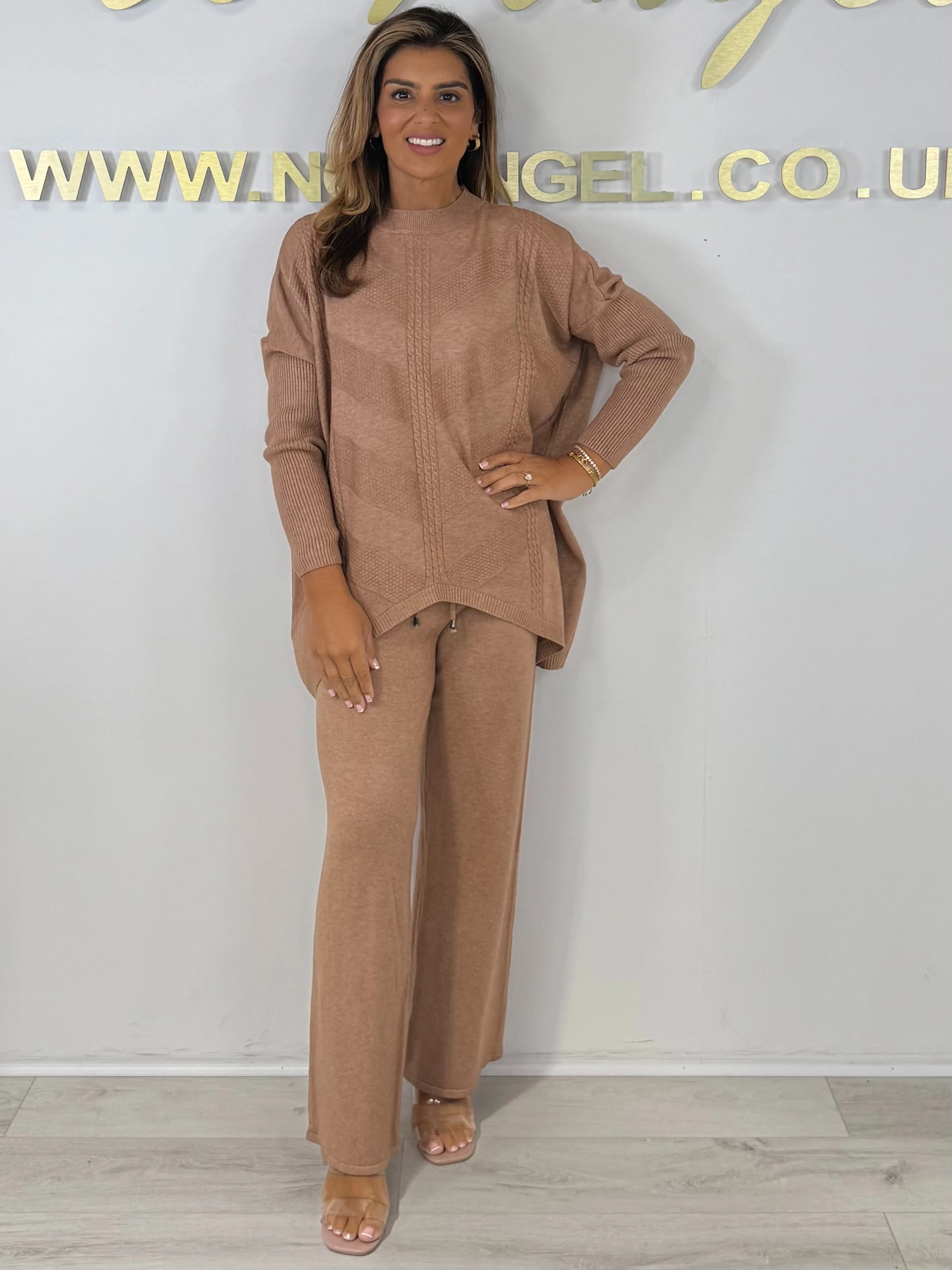 Soft Knit Cable Design Jumper & Wide Leg Trouser Co-ord (6 Colours) - Image 3
