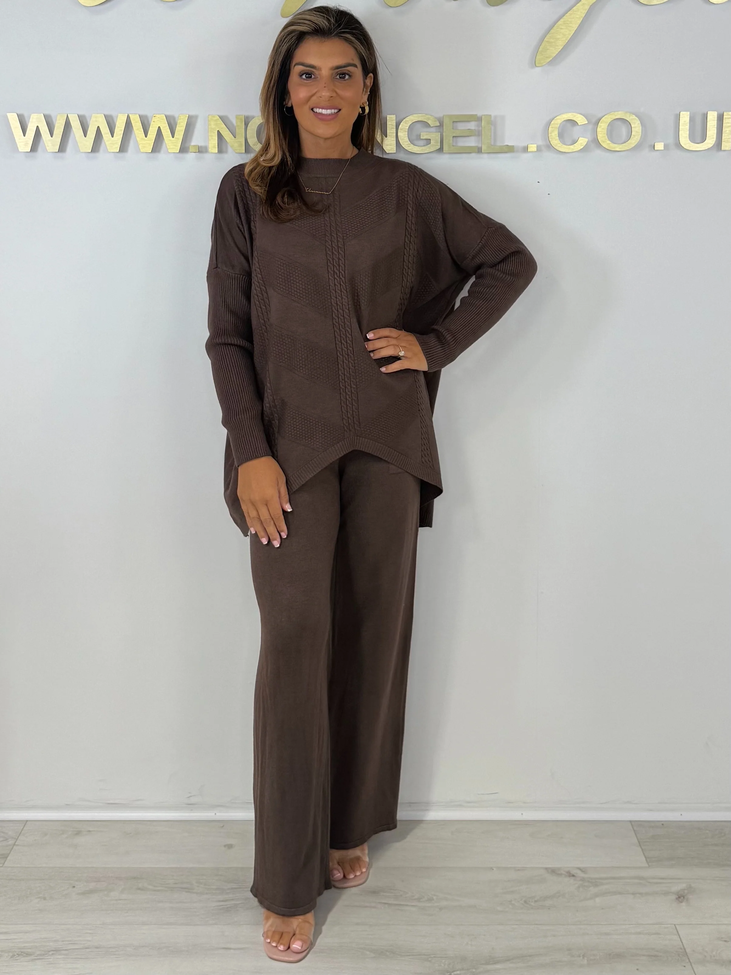 Soft Knit Cable Design Jumper & Wide Leg Trouser Co-ord (6 Colours) - Image 4