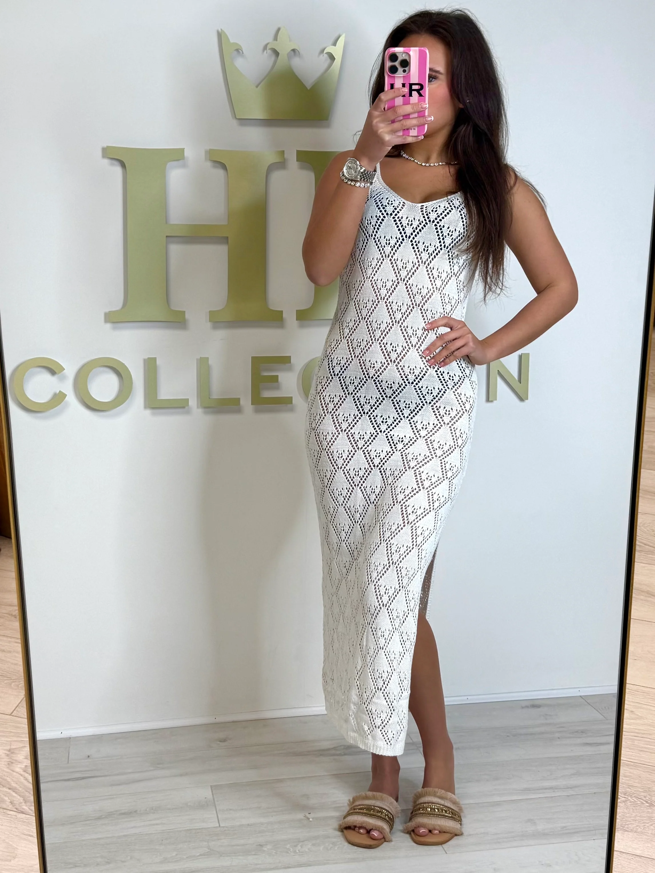 Spaghetti Strap Crochet Maxi Dress (4 Colours) - Image 3