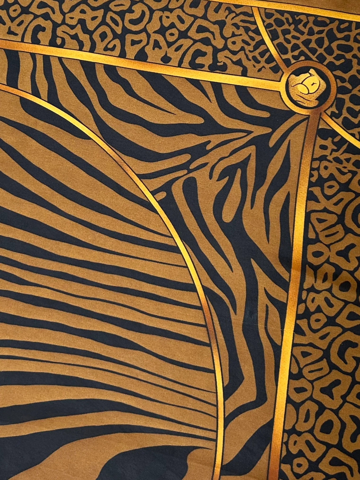 Square Animal Print Border Neck Scarf (4 Colours) - Image 5