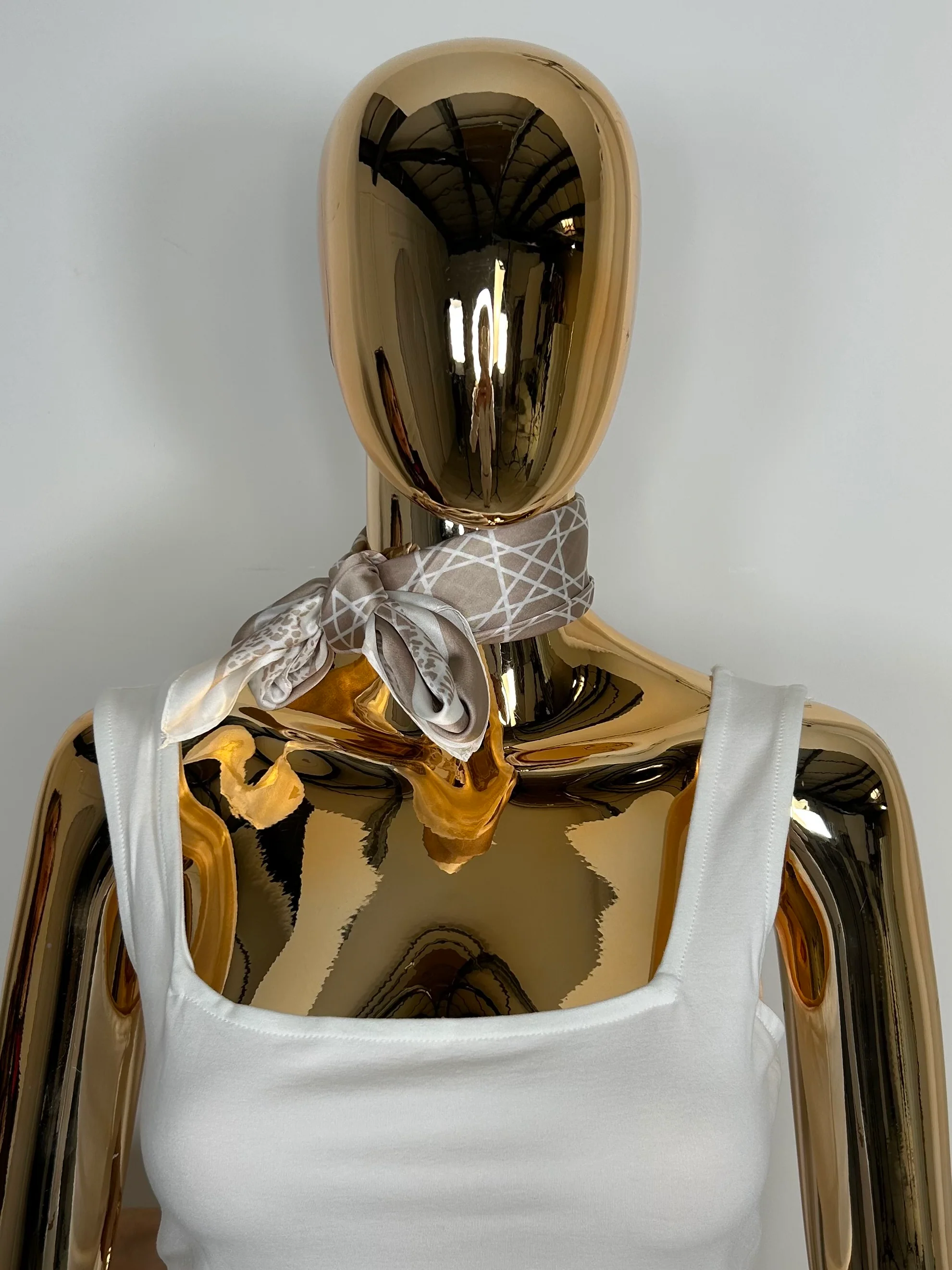 Square Animal Print Line Art Border Neck Scarf (3 Colours) - Image 3