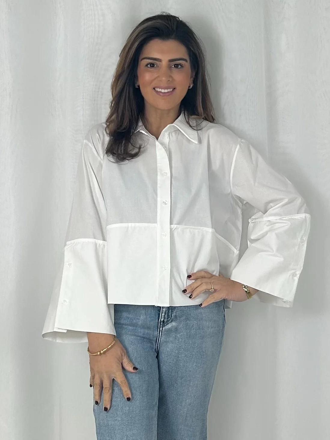 Wide Sleeve Collared Button Up Shirt (4 Colours) - Image 3