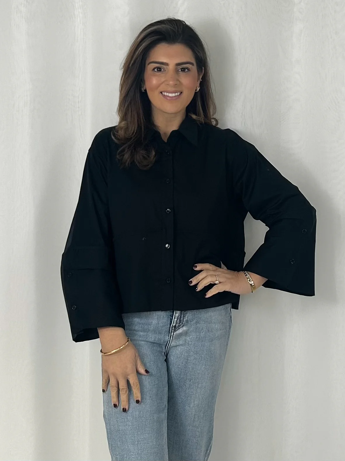 Wide Sleeve Collared Button Up Shirt (4 Colours) - Image 4