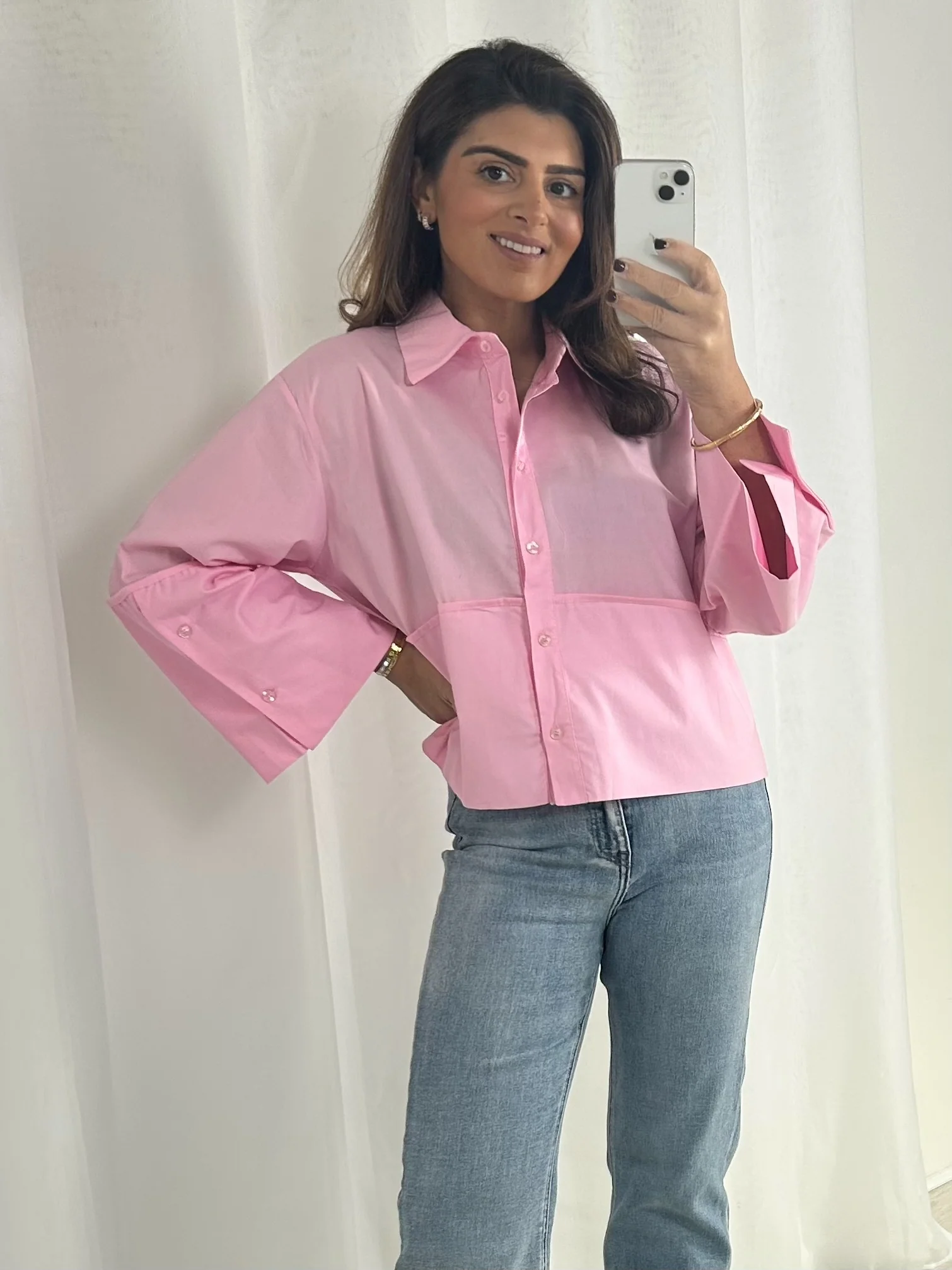 Wide Sleeve Collared Button Up Shirt (4 Colours) - Image 9