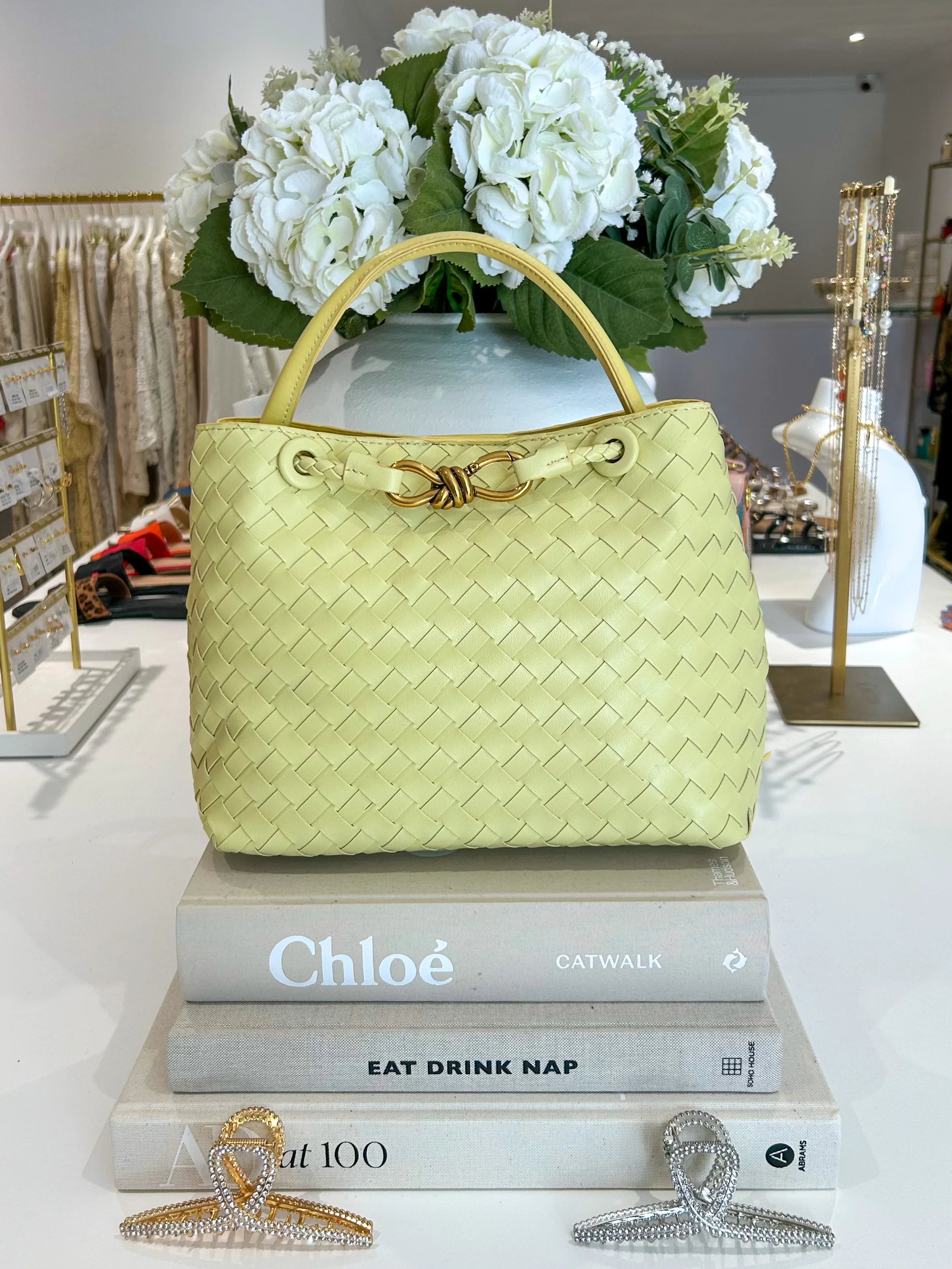 Woven Gold Infinity Detail Designer Style Handbag (10 Colours) - Image 9